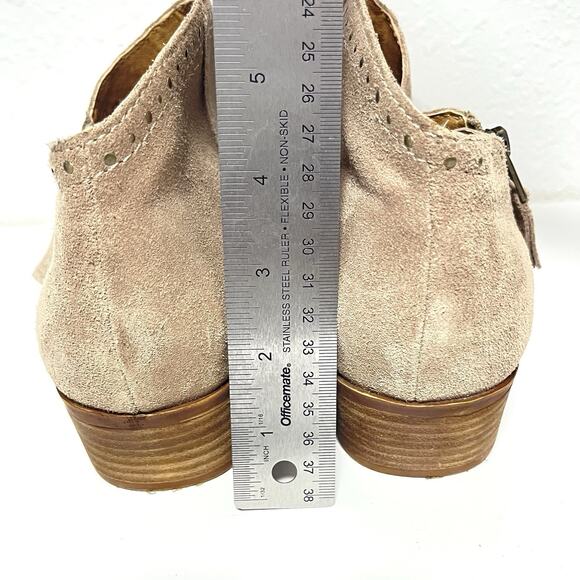 Lucky Brand Fanky Bootie Suede Ankle Boots Tan Size 10M Boho Comfy - Picture 3 of 7